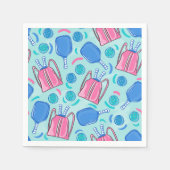 Serviette En Papier Pickleball Paddles et Balls Blue (Devant)