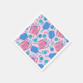 Serviette En Papier Pickleball Paddles et boules Pink Preppy (Coin)
