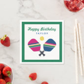 Serviette En Papier Pickleball Party Nom personnalisé Green Napkins (En situation)