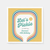 Serviette En Papier Pickleball Party Pickle Retro Rainbow Stripe (Devant)