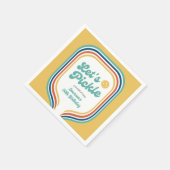 Serviette En Papier Pickleball Party Pickle Retro Rainbow Stripe (Coin)
