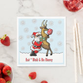 Serviette En Papier Pickleball Party Santa Reindeer Snowflakes (En situation)
