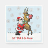 Serviette En Papier Pickleball Party Santa Reindeer Snowflakes (Devant)