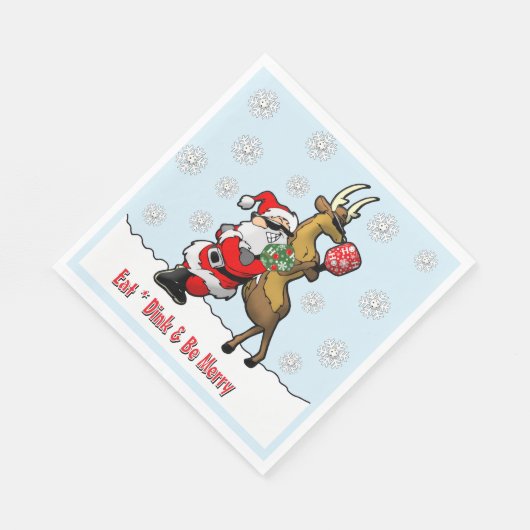 Serviette En Papier Pickleball Party Santa Reindeer Snowflakes (Coin)