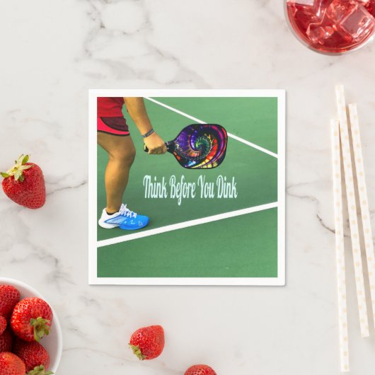 Serviette En Papier Pickleball Pensez Avant De Dîner (En situation)