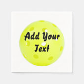 Serviette En Papier Pickleball Pickle Ball Jaune Personnaliser Persona (Devant)
