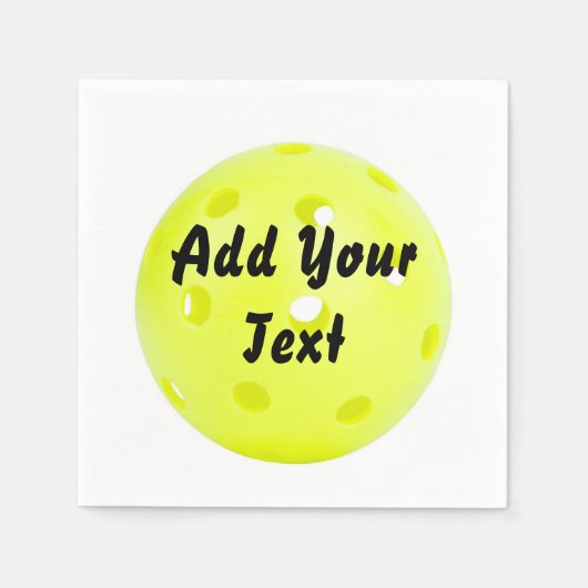 Serviette En Papier Pickleball Pickle Ball Jaune Personnaliser Persona (Devant)