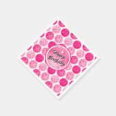 Serviette En Papier Pickleball rose et blanc Pickleballs Personnalisé (Coin)