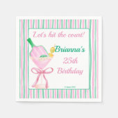 Serviette En Papier Pickleball rose et vert fête d'anniversaire person (Devant)