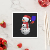 Serviette En Papier Pickleball Snowman (En situation)