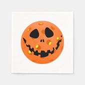 Serviette En Papier Pickleball Squelette Jack-o'Lantern Halloween (Devant)
