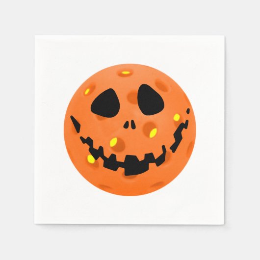 Serviette En Papier Pickleball Squelette Jack-o'Lantern Halloween (Devant)