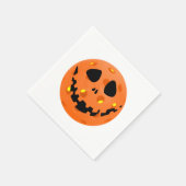 Serviette En Papier Pickleball Squelette Jack-o'Lantern Halloween (Coin)