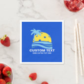 Serviette En Papier Pickleball Sun Palm Trees Pickleball Party Custom (En situation)