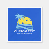 Serviette En Papier Pickleball Sun Palm Trees Pickleball Party Custom (Devant)