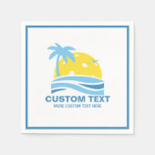 Serviette En Papier Pickleball Sun Palm Trees Pickleball Party Custom (Devant)