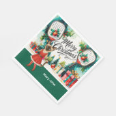 Serviette En Papier Pickleball thème de Noël pour les Amoureux de les (Coin)