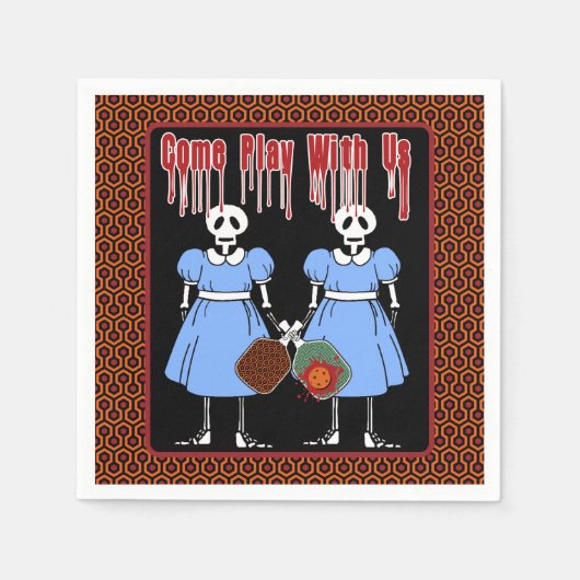 Serviette En Papier Pickleball Venez jouer avec nous Horror Movie Twin (Devant)
