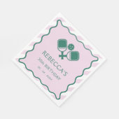 Serviette En Papier Pickleball vert rose 30e anniversaire (Coin)