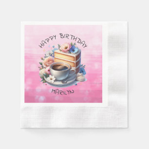 Serviette En Papier Pièce de gâteau d'anniversaire, Coupe de café et f