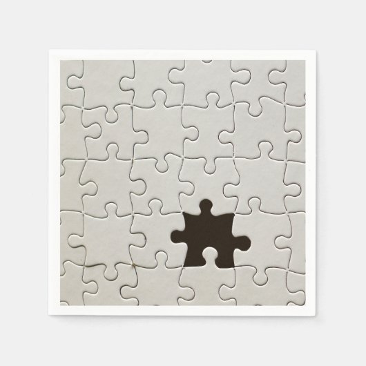 Serviette En Papier Pièce de puzzle manquante blanche (Devant)