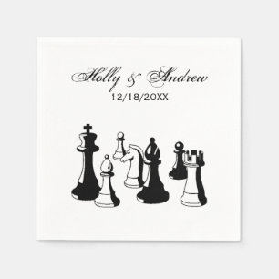 Serviette En Papier Pièces de Jeu d'Échecs Art Vintage #2