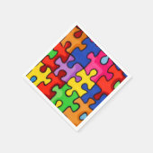 Serviette En Papier Pièces de puzzle colorées (Coin)