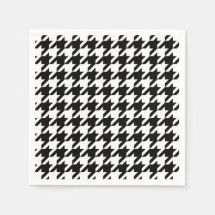 Serviette En Papier Pied de poule noir et blanc
