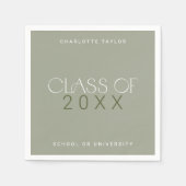 Serviette En Papier Pied moderne | Année de classe verte (Devant)