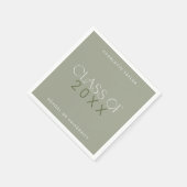 Serviette En Papier Pied moderne | Année de classe verte (Coin)