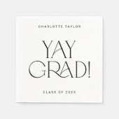 Serviette En Papier Pied moderne | Graduation minimale de l'année (Devant)