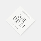 Serviette En Papier Pied moderne | Minimal Elle L'A Fait Graduation (Coin)