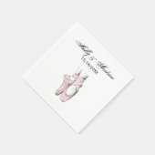 Serviette En Papier Pieds de Ballerina sur la pointe #1 Lt Rose (Coin)