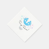 Serviette En Papier Pieds de bébé bleus Petits orteils (Coin)