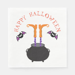 Serviette En Papier Pieds de sorcière à Cauldron Halloween Party