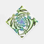 Serviette En Papier Piège | Art fractal bleu et vert (Coin)