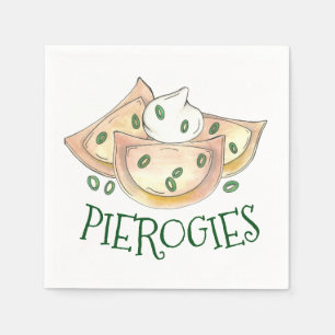 Serviette En Papier Piérogies polonaises Dumpling Pomme de terre Piero