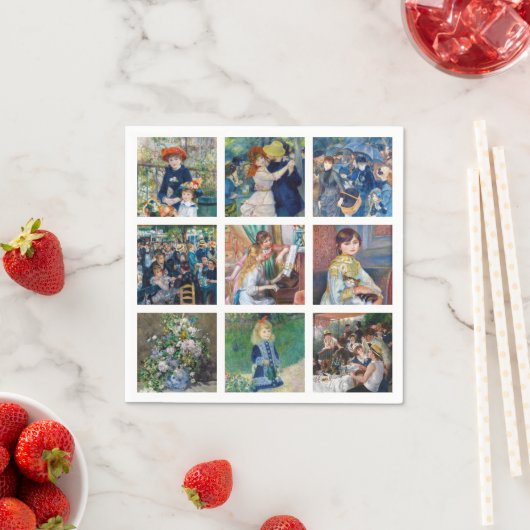 Serviette En Papier Pierre-Auguste Renoir - Chefs-d'oeuvre Grille Coll (En situation)