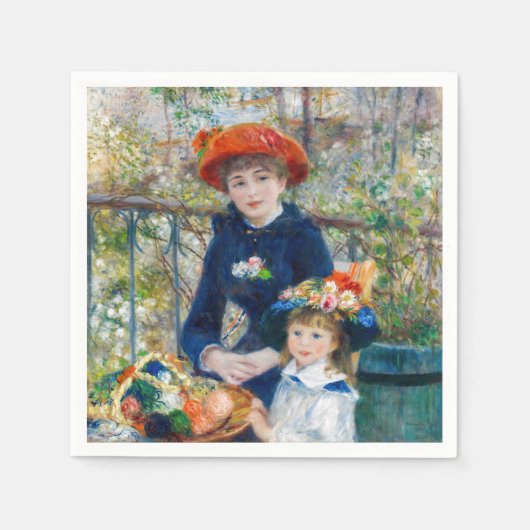 Serviette En Papier Pierre-Auguste Renoir - Deux soeurs sur la terrass (Devant)