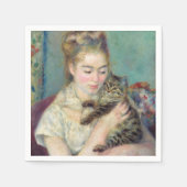 Serviette En Papier Pierre-Auguste Renoir - Femme avec chat (Devant)
