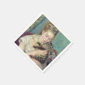 Serviette En Papier Pierre-Auguste Renoir - Femme avec chat (Coin)