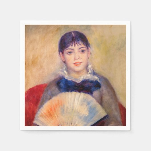 Serviette En Papier Pierre-Auguste Renoir - Fille avec un ventilateur (Devant)