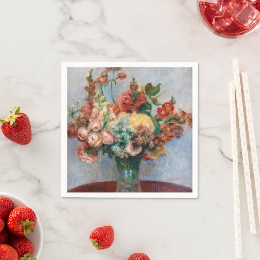 Serviette En Papier Pierre-Auguste Renoir - Fleurs dans un Vase (En situation)