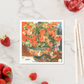 Serviette En Papier Pierre-Auguste Renoir Geraniums Et Chats (En situation)