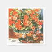 Serviette En Papier Pierre-Auguste Renoir Geraniums Et Chats (Devant)