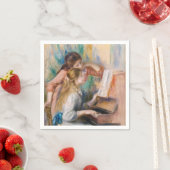 Serviette En Papier Pierre Auguste Renoir - Jeunes filles au piano (En situation)