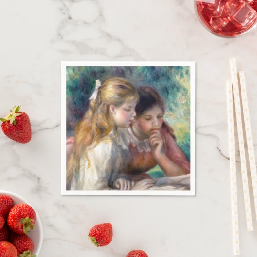 Serviette En Papier Pierre-Auguste Renoir - Lecture (En situation)