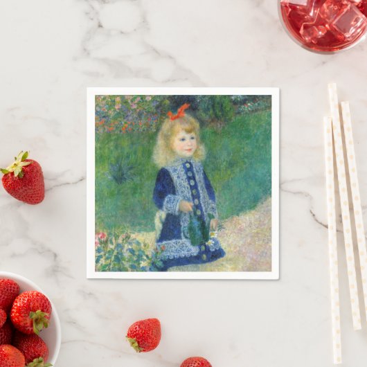 Serviette En Papier Pierre-Auguste Renoir - Une fille avec une canne d (En situation)