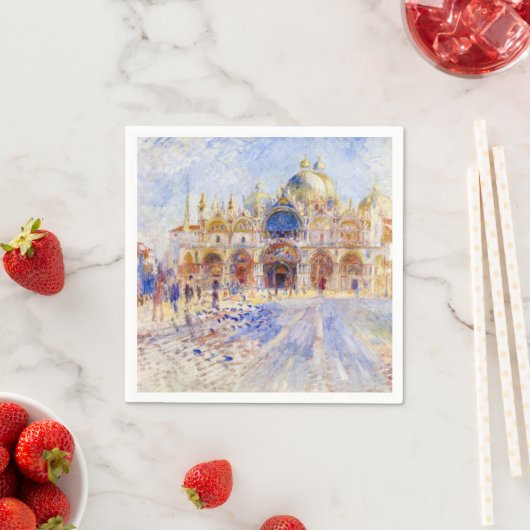 Serviette En Papier Pierre-Auguste Renoir - Venise, Piazza San Marco (En situation)