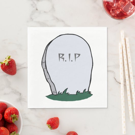 Serviette En Papier Pierre de gravure RIP (En situation)